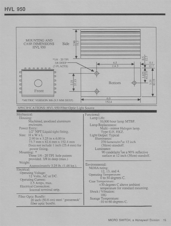 honeywell llum HVL950-FBO-000 - Item1